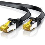 Cavo di rete CAT 7 piatto, 0,25 m, cavo Ethernet - Gigabit Lan 10 Gb s - Cavo patch - ...