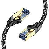 Cavo Ethernet 5 metri, Cat 7 Cavi Internet 5M, Cavo di Rete Piatto Alta Velocità, Nylon Anti rottura Cavo LAN, ...