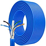 Cavo Ethernet 60 Metri, Bobina Cavo Lan 60m lungo per Esterni Resistente alle Intemperie Cavo di Rete, Cat 6A 23AWG ...