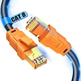 Cavo Ethernet Cat 8 1.5M, 26AWG Lastest 40Gbps 2000Mhz SFTP Patch Cord, Heavy Duty ad alta velocità Cat8 Lan Network ...
