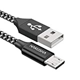 Cavo Micro USB, Cavo USB Micro USB [2M] Nylon Intrecciato Micro USB Android Trasferimento Dati e Ricarica Rapida Compatibile con ...