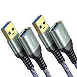 Cavo prolunga USB 3.0 maschio A-femmina A (2 Pack, 2M), 5Gbps Nylon prolunga Cavo USB 2 Metri per Chiavetta USB, ...