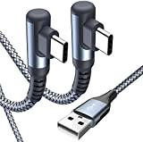 Cavo USB C angolo di 90 gradi [2 pezzi 1m] ricarica rapida, cavo di ricarica Cavo USB C in nylon ...