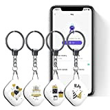 Cercatore di chiavi per oggetti, confezione da 4, localizzatore di oggetti Bluetooth Tracker con portachiavi per regali chiavi, portafogli per ...