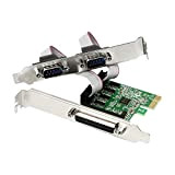 CERRXIAN AX99100 Chipset 2 porte seriali COM DB9 RS-232 e 1 porta DB25 stampante Lpt1 porta PCI-E 1.0 X1 scheda, ...