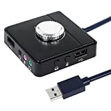 CERRXIAN Controller del volume USB, Hub USB con adattatore audio, muto a un pulsante, manopola multimediale, con jack per microfono ...