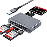 ceuao Lettore Schede SD USB 3.0, 7-in-1Card Reader, Legge contemporaneamente 5 Schede, Adattatore SD USB Supporta Micro SD/TF/CF/MS/MSXC/MMC ECC, Lettore ...