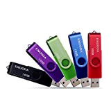 Chiavetta USB 16GB 5 Pezzi ENUODA Pennetta Girevole USB 2.0 Unità Memoria Flash per Archiviazione Dati con Luce LED (5 ...