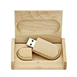 Chiavetta USB 2.0/3.0 in legno d'acero, con scatola di legno 2.0 8GB