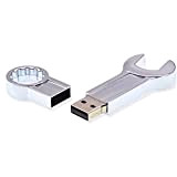 Chiavetta USB 2.0 64GB Novità Chiave Inglese Pendrive Kepmem Carina Mini Pennetta USB Metallo Flash Drive 64 GB Argento Penna ...