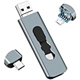 Chiavetta USB 3.0 32GB Pendrive 3-in-1 per Telefoni Android, BorlterClamp Penna USB OTG Unità Flash con 3 Porte (USB C ...