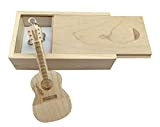 Chiavetta USB in legno di acero a forma di chitarra in scatola di legno Maple Wood 2.0/32GB