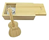 Chiavetta USB in legno di acero a forma di chitarra in scatola di legno Bamboo wood 3.0/32GB