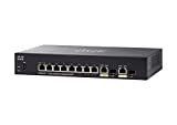 CISCO SG350-10P Commutateur géré avec 10 ports Gigabit Ethernet (GbE) avec 8 ports Ethernet RJ45 et 2 Gigabit Ethernet Combo ...