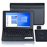 Computer portatile 10.1 pollici Windows 10 Netbook Quad Core Laptop con Wi-Fi, HDMI, Netflix, YouTube e tastiera francese AZERTY (nero)