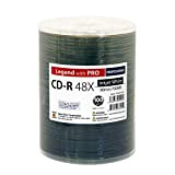 Confezione da 100 CD-R Legend con PRO JDC TY 48X 700MB 80Min Bianco Inkjet Hub stampabile Blank disco registrabile