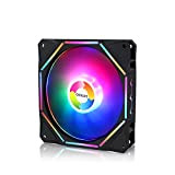 Conisy Ventola per PC da 120 mm, Ultra silenziosa RGB LED Ventilatore per Computer Desktop - Colorato (Confezione Singola)