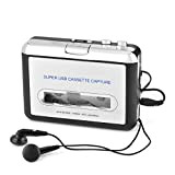 Convertitore da Cassetta a MP3, Cassetta da USB a PC Convertitore CD MP3 Switcher Cattura Audio Lettore Musicale con Cuffie ...