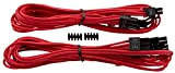 Corsair Internal Black Power Cable 6+2pin PCIe Single, Female/Female, RMi series, RMx series, SF Series, Corsair Type 4 PSU, Rosso