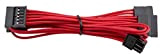 Corsair Internal Black Power Cable SATA, Female/Female, RMi series, RMx series, SF Series, Corsair Type 4 PSU, Rosso