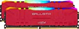Crucial Ballistix BL2K16G30C15U4RL RGB, 3000 MHz, DDR4, DRAM, Memoria Gaming Kit per Computer Fissi, 32GB (16GBx2), CL15, Rosso