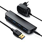 CSL - USB 3.0 HUB Attivo 4 Porte Incluso Alimentatore 2A - Hub USB 3.0 per Dati SuperSpeed Compatibile per ...