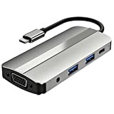 CURRY Hub USB C 8-in-1 Dock Adattatore USB C con Compatibile da Type-C Un 4K+VGA+PD100W+SD+TF+ Audio+USB3.2+USB2.0 per