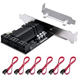 CURRY Scheda PCIe X1 SATA Un 6 Porte, Scheda Controller SATA 3.0 con 6 Cavi SATA e Staffa Un Basso ...