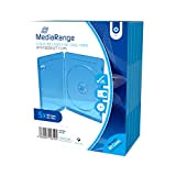 Custodie Mediarange per cd, dvd e blu ray slim 11mm con tasca trasparente per copertina, confezione da 5 pezzi