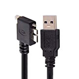 CY, cavo angolato a 90 a sinistra da USB 3.0A maschio a micro B con viti di bloccaggio per Nikon ...