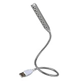 Daffodil ULT05 - Lampada flessibile USB con 8 lampadine a LED per computer portatile, PC o MAC (Argento)