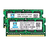 DDR3 1066MHz 8GB Kit (2x4GB) PC3-8500 SODIMM 4GB Unbuffered Non-ECC 1.5V CL7 2Rx8 PC3-8500S 204-Pin Memoria Laptop