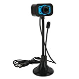 Deansh Webcam Streaming USB, Videocamera HD con Messa a Fuoco Manuale con Luce di Riempimento a LED e Microfono per ...