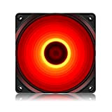 DeepCool RF120 Red Ventola 4 LED Rosso da 120mm Fan Silenziosa per PC Computer Gaming 1300RPM ad Alte Prestazioni 3+4 ...
