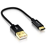 deleyCON 0,15m Cavo USB C - Cavo di Ricarica & Dati con Connettore in Nylon + Metallo - USB C ...