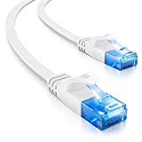deleyCON 20m Cavo di Rete Piatto CAT6 1000Mbit LAN Gigabit - Cat 6 RJ45 Ethernet Cavo Patch Cavo di Installazione ...