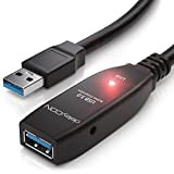 deleyCON 5m USB 3.0 Ripetitore Cavo di Estensione Attivo con Amplificatore di Segnale 5 Gbit/s Porte USB-A e USB-A - ...