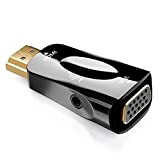 deleyCON Adattatore da HDMI a VGA con Trasmissione Audio - Cavo Adattatore da HDMI-Maschio a VGA-Femmina Presa Audio Jack da ...