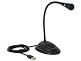 DeLOCK 65871 - Microfono a condensatore USB a collo di cigno per computer e notebook, plug & play, ideale per ...