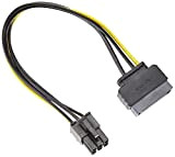 Delock 82924 - Cavo Power SATA 15 pin > 6 pin PCI Express, nero-giallo, 20 CM