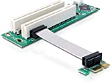 DeLOCK Compatible Riser Card PCI Express x1 > 2X PCI 32Bit 5 V with Flexible Cable 9 cm Left Insertion ...