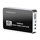 DIGITNOW! Scheda di acquisizione video 4K, dispositivo di acquisizione giochi HDMI USB 3.0 con passthrough HDMI, supporto acquisizione 4Kp60 Video ...
