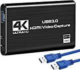 DIGITNOW! Scheda Registrazione Video HDMI, 4K dispositivo di acquisizione video HDMI USB 3.0, Full HD 1080P per la registrazione di ...