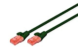 DIGITUS CAT 6 U-UTP Patch Cable, 2m, cavo di rete LAN DSL Ethernet, PVC, CCA, AWG 26/7, verde, Cat-6 - ...