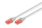 DIGITUS CAT 6 U-UTP Patch Cable, 3m, cavo di rete LAN DSL Ethernet, LSZH, rame, AWG 26/7, grigio., Cat-6 - ...