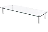DIGITUS DA-90358 DA90358 Tavolino Universale per Monitor in Vetro, Alluminio, durchsichtig/silber, 56 x 21 x 8 cm