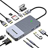 Docking Station, QGeeM USB C Hub 3.0 a Adattatore Dual HDMI VGA, Docking Station USB C Con Display Triplo Doppio ...