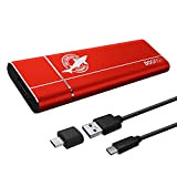 Dogfish SSD esterno portatile da 128 GB Ngff 2242/2260/2280 rosso alluminio USB 3.1 tipo C Ultraleggero SSD esterno mini SSD ...