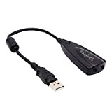 Donkey pc – Scheda audio USB 7.1 Adattatore USB a Jack 3.5 mm. Scheda audio esterna con cavo e adattatore ...