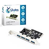 Donkey pc - Scheda controller USB 3.0 ad alta velocità | 4 porte su adattatore PCI Express | Hub USB ...